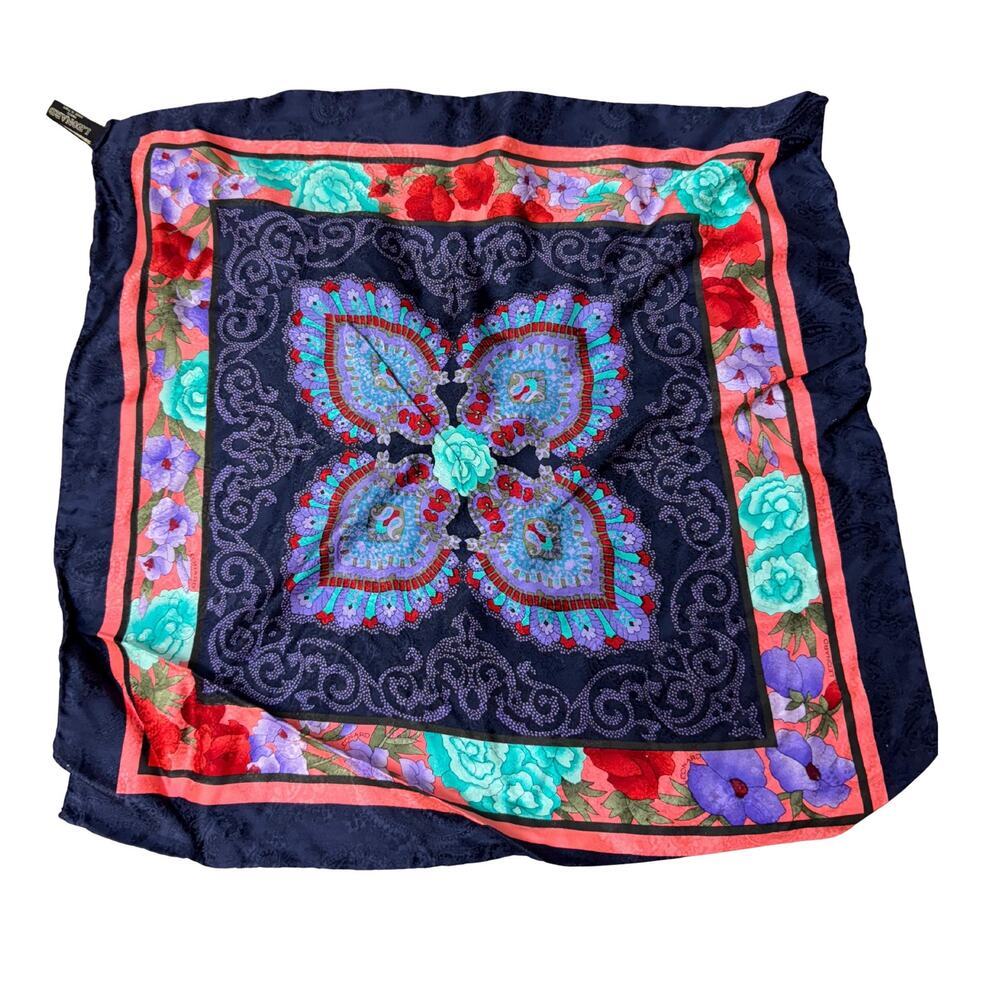 Vintage Leonard Silk Handkerchief Bandana Pocket Square Scarf Headband 16.5”